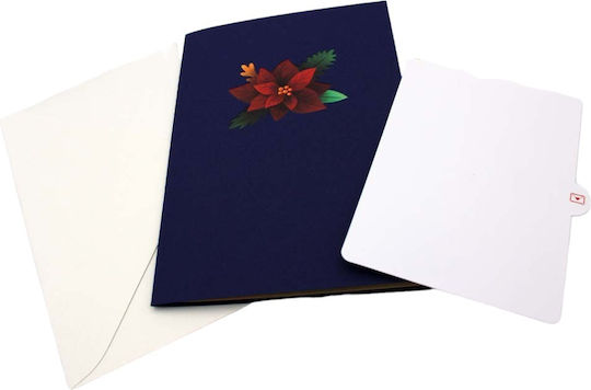 Christmas Greeting Card 3D Poinsettia Flower 1 Piece 1epx1136