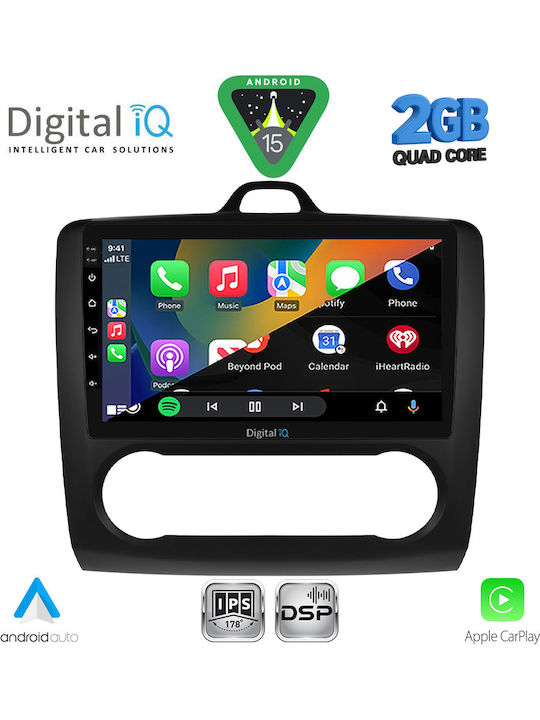 Digital IQ Car Audio System for Ford Focus 2005-2012 with Clima (Bluetooth/USB/WiFi/GPS/Apple-Carplay/Android-Auto) with Touch Screen 9"