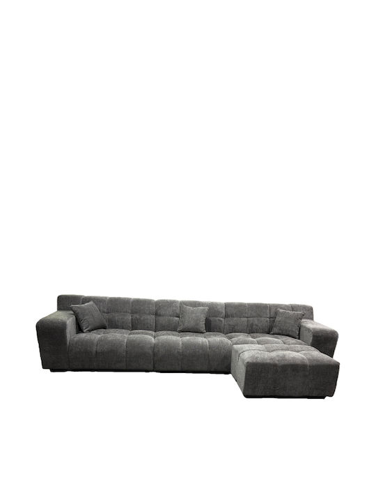 Orvella Γωνιακός Καναπές Γκρι 363x194x80εκ.