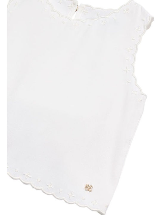 Παιδικό Crop Top Αμάνικο Λευκή