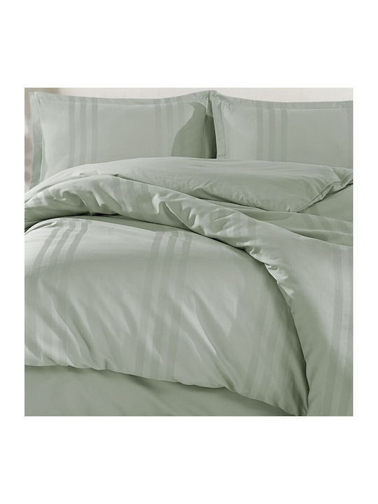 Clasy Home Set Husă de Pilotă Dublă cu 2 Fețe de Pernă & 1 Cearsaf 200x220 Melkor V9 Green