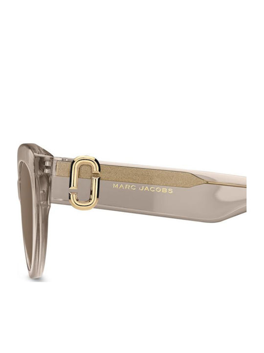 Marc Jacobs Unisex Γυαλιά Ηλίου με Μπεζ Κοκκάλινο Σκελετό και Καφέ Φακό