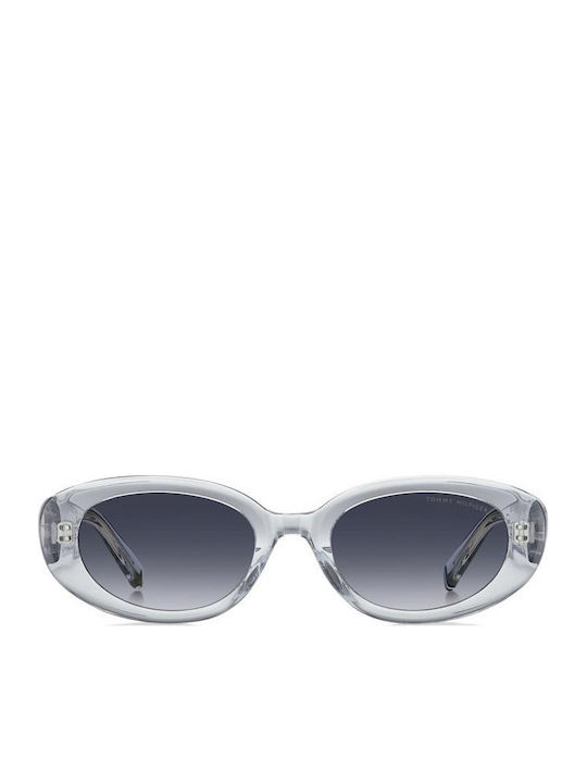 Tommy Hilfiger Unisex Ochelari De Soare Cu Ramă Din Plastic Transparentă Și Lentile Albastre