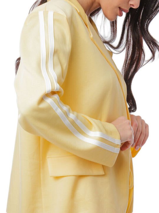 Yellow Set Trousers Jacket Stripes