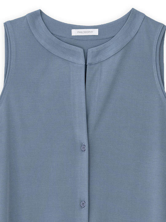 Καλοκαιρινό Midi Σεμιζιέ Φόρεμα Dusty Blue