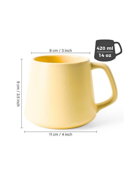 Miamio Becher Keramik Beige 420ml 4Stück
