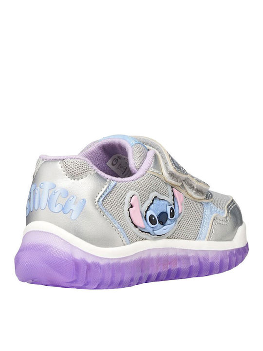 B Lightyloo Kids Sneakers Anatomic with Lights Silver