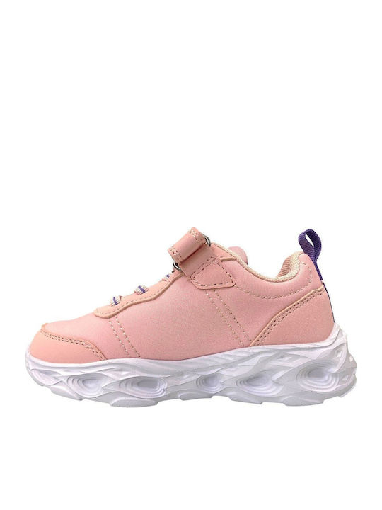 Kinder Sneakers mit Klettverschluss & Lichtern Rosa