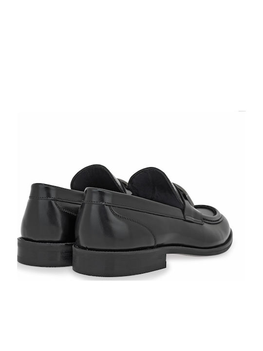 Leder Herren Mokassins in Schwarz Farbe