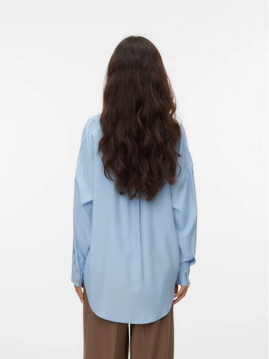 Langärmelig Damen Hemd Cashmere Blue
