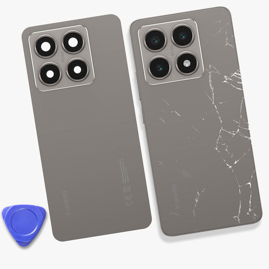 Clappio Капак За Батерия Xiaomi 14T С Предварително Залепено Сиво