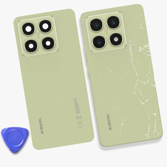 Капак За Батерия Clappio Xiaomi 14T С Предварително Залепен Зелен