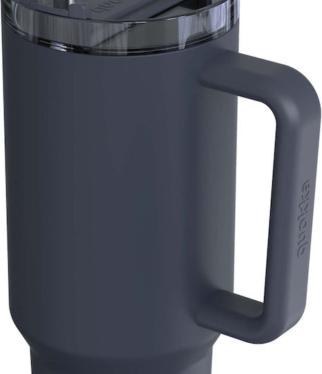Quokka Handled Tumbler Stainless Steel BPA Free 1.2L Black with Straw and Handle