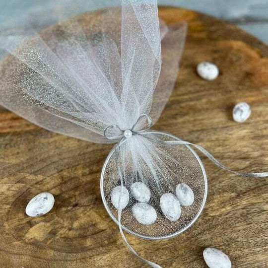Faitakis Pack Metal Decorative Element for Wedding Favors Silver 1pcs
