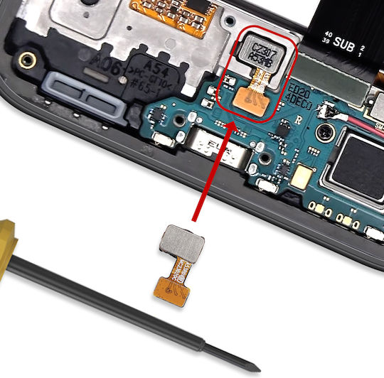 Clappio Cablu De Conexiune Cititor Amprentă Digitală Galaxy A35 A54 A53 A73 Negru