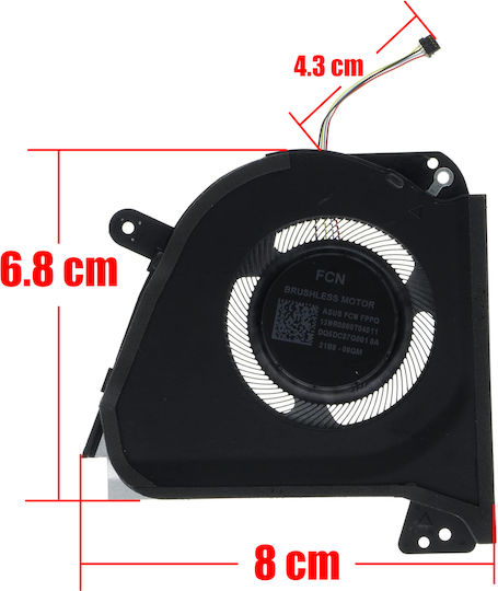 Ανεμιστηράκι Laptop Gpu Cooling Fan Asus Rog Zephyrus G15 2022 Ga503rw Ga503rm Ga503rs Ga503rx Ux325sa Ux325ua 13nr0800t04011 Dfsck221151812 Fppq 4pin Κωδ.81656