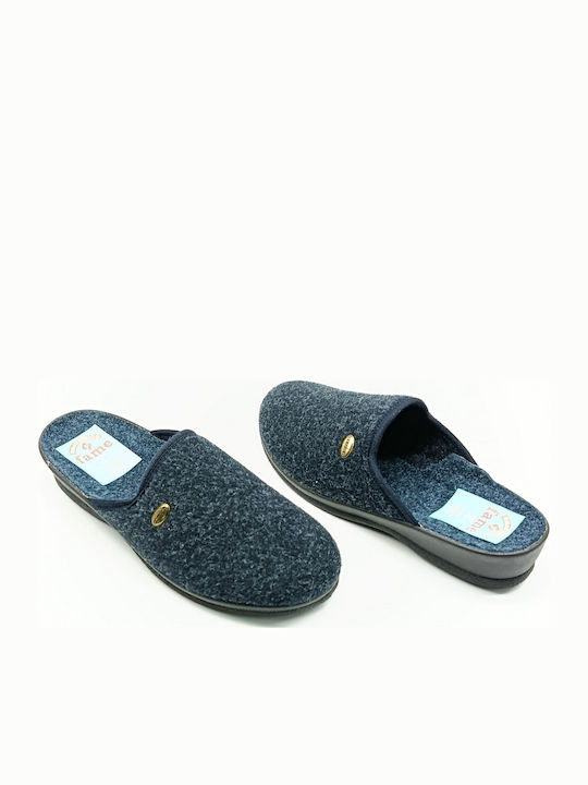 Anatomical Woolen Women's Slippers Blue