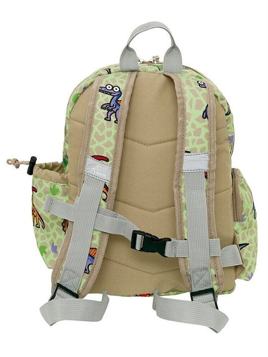 Laken Katuki Green with Insulated Area Dinos Schulranzen Rucksack Kindergarten Grün