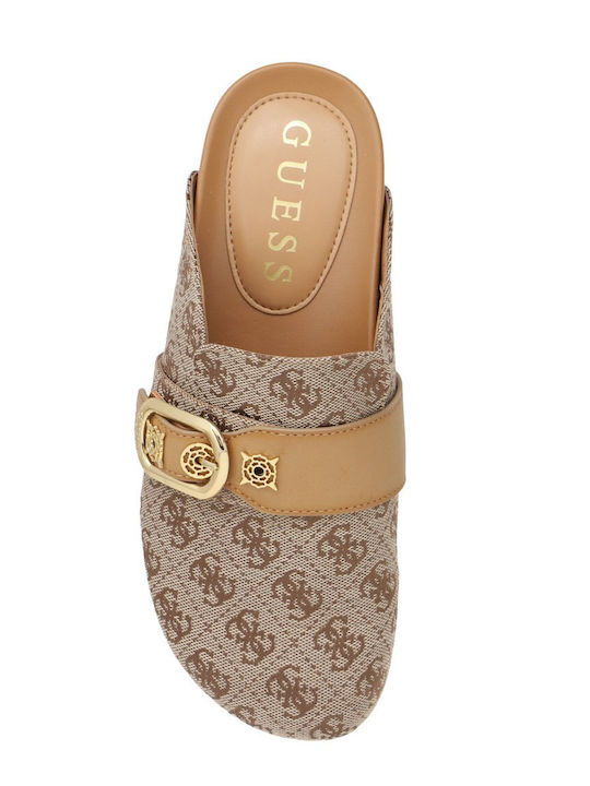 Flach Mules in Beige Farbe