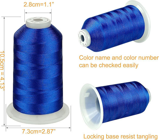 Embroidery Thread Set 4 Spools 5000 M Blue Shades