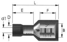Quick Disconnect Fully Insulated Female Terminal Blue F2-4.8vf/5 Jee Fuji Pioneer 346324-1-0-p Fis.101