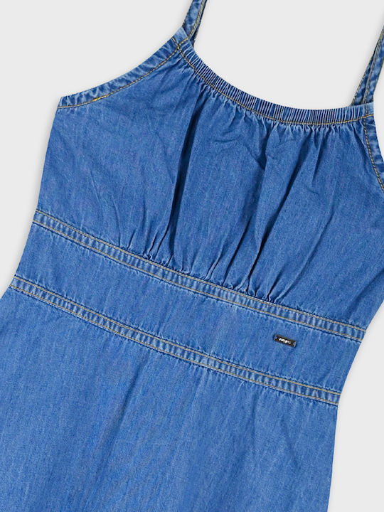 Girls Dress Sleeveless Denim Denim