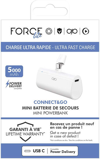 Force Power Baterie Externă 5000mAh 20W Power Delivery Albă
