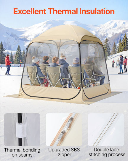 Vevor Winter Fishing Camping Tents Pop Up Transparent 183x183x195cm
