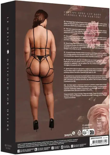 Strappy Open Cup Body Harness Full Body Harness Large Sizes XL-4XL