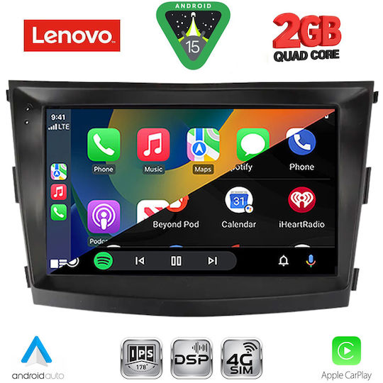 Lenovo Автомобилна Аудио Система за Ssangyong Tivoli 2016-2024 (Bluetooth/USB/Вграден Wi-Fi/GPS/Apple CarPlay/Android Auto) с Touch Screen 9"