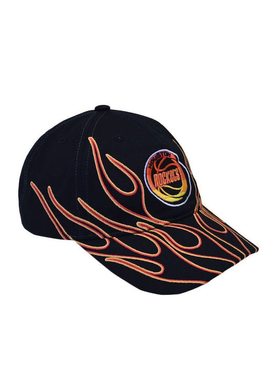 Mitchell & Ness Nba Houston Rockets Flamez Strapback Cap 6luxmm20018 Hroblck