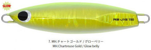 Hots Artificial Bait Speed Slider, slider Fluorescent 120gr Chartreuse / Gold Glow Belly
