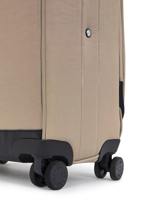 Kipling Large Fabric Soft Travel Suitcase Taupe with 4 Wheels Height 72cm