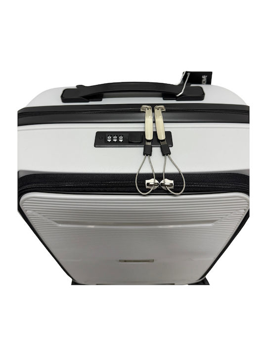 Hard Silver Travel Suitcases Set of 3 with 4 Wheels