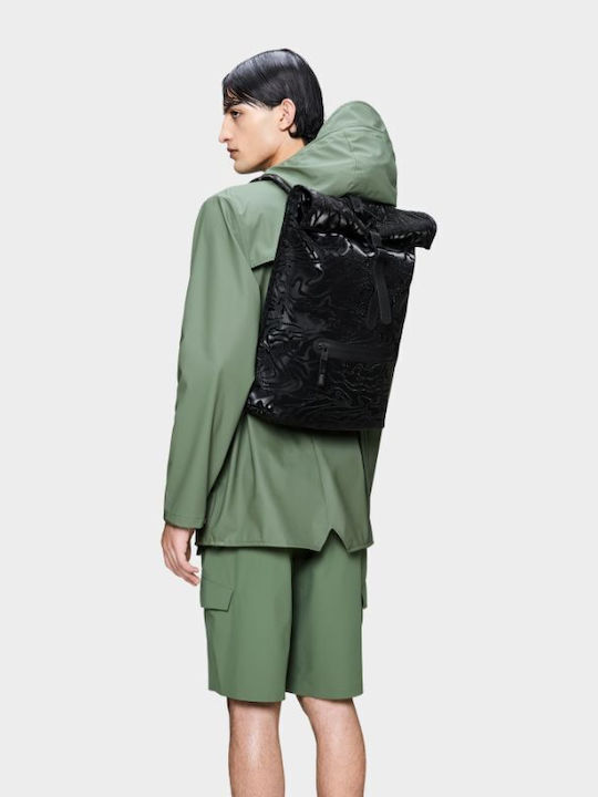 Rains Rolltop Rucksack Μαύρο