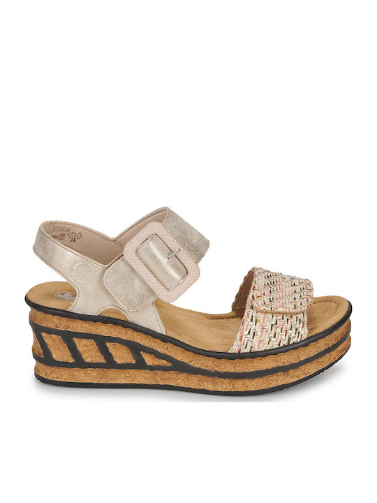 Damenplattformen Beige