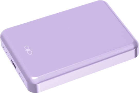 Force Power MagSafe Power Bank 5000mAh 15W με Θύρα USB-C Μωβ