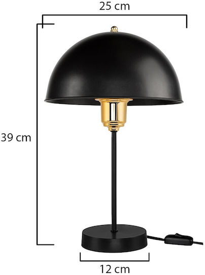 GloboStar GAZETA Plastic Vintage Table Lamp for Socket E27 with Black Shade and Base