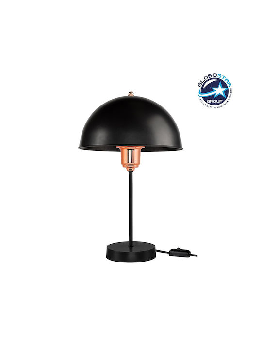 GloboStar Plastic Vintage Table Lamp for Socket E27 with Black Shade and Base