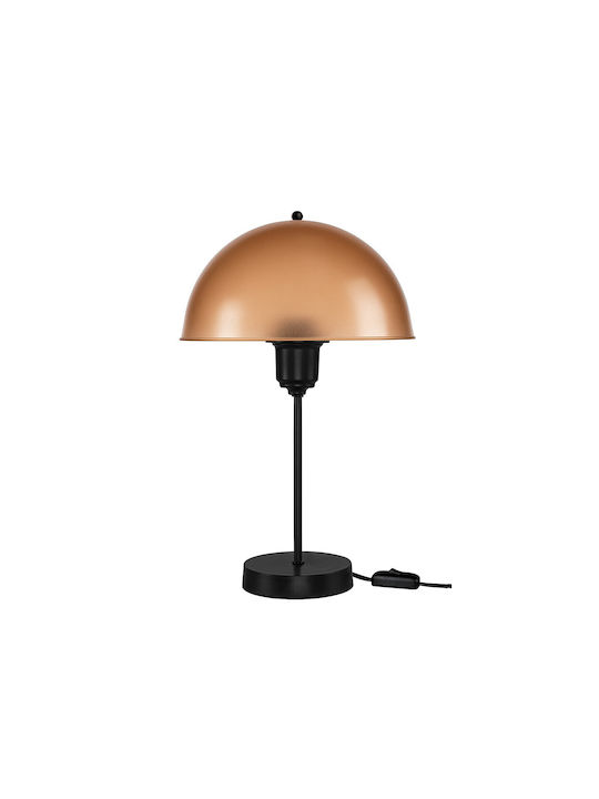 GloboStar GAZETA Plastic Vintage Table Lamp for Socket E27 with Gold Shade and Black Base