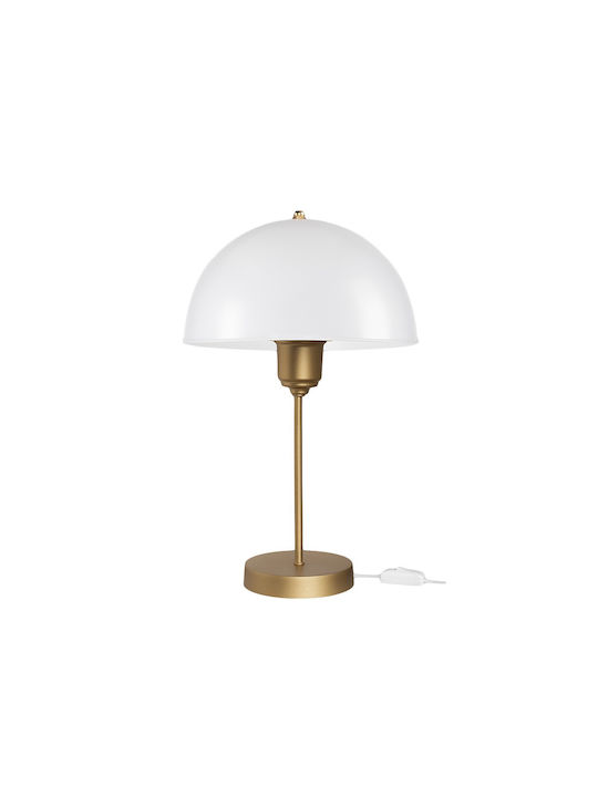 GloboStar GAZETA Plastic Vintage Table Lamp for Socket E27 with White Shade and Gold Base