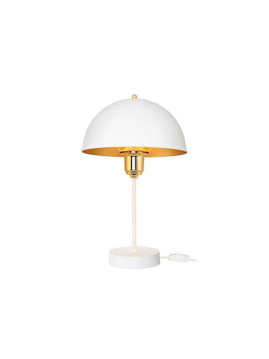 GloboStar Plastic Vintage Table Lamp for Socket E27 with White Shade and Base