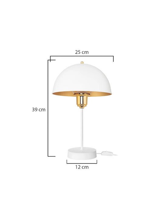 GloboStar Plastic Vintage Table Lamp for Socket E27 with White Shade and Base