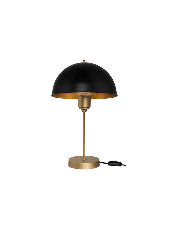 GloboStar GAZETA Plastic Vintage Table Lamp for Socket E27 with Black Shade and Gold Base