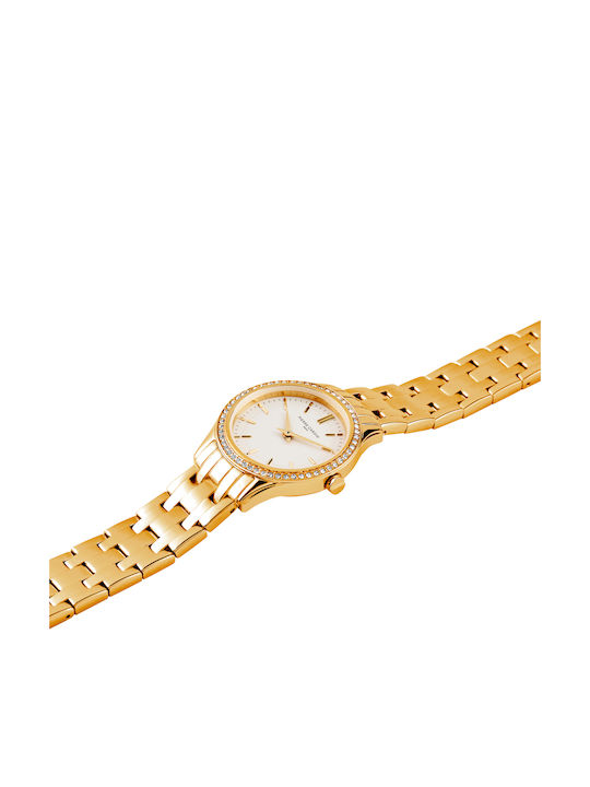 Pierre Cardin Γυναικείο Ρολόι 30mm Μπαταρίας με Χρυσό Μεταλλικό Μπρασελέ