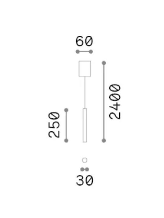 Ideal Lux Κρεμαστό Φωτιστικό LED με Θερμό Λευκό Φως