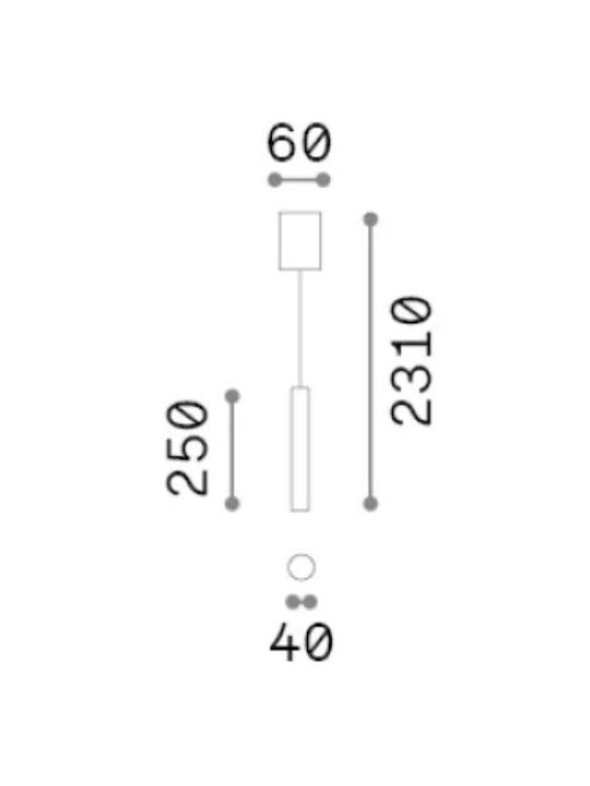 Ideal Lux Look Sp1 Round Висящо Осветително Тяло Черен 4x4см.