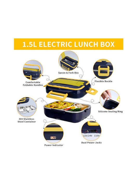 Elektrische Behälter Lunchbox Inox Silber 1500ml 1Stück