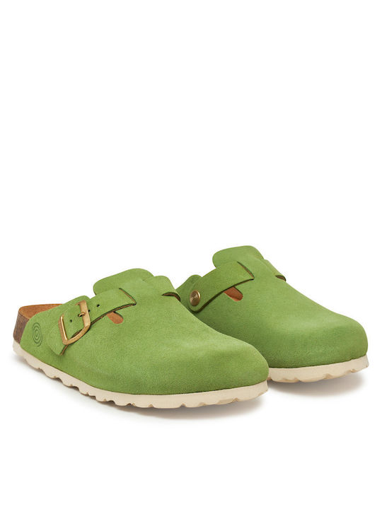 Mules with Heel in Green Color