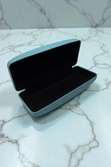 Hard Square Eyeglass Case Turquoise Colour